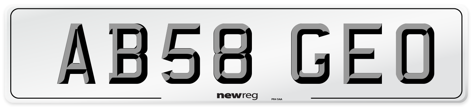 AB58 GEO Number Plate from New Reg